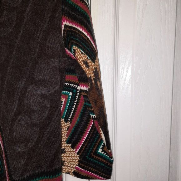 Smashed Lemon Navaho Graphic Cowl Neck Midi Sweater Dress Size Large - Picture 4 of 9